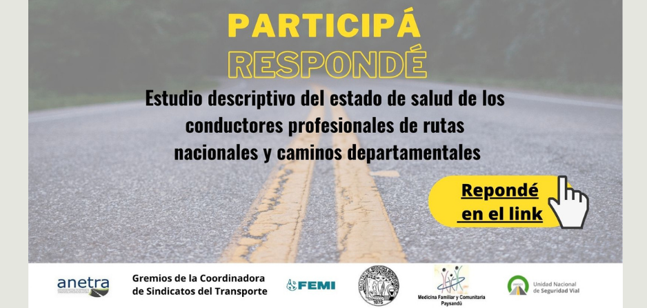 Imagen convocando a transportistas profesionales del transporte a participar en Estudio sobre salud Imagen convocando a transportistas profesionales del transporte a participar en Estudio sobre salud