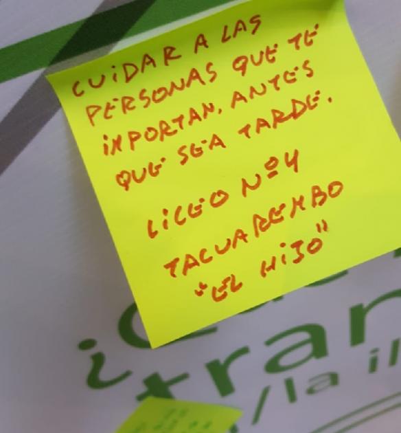 Mensaje de estudiante de Liceo N° 4 de Tacuarembó sobre "El hijo"