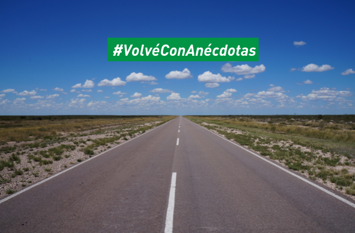 imagen de ruta con eslogan de campaña al fondo