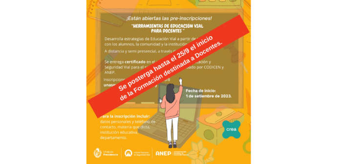 Flyer anunciando postergación de inicio de Curso Flyer anunciando postergación de inicio de Curso