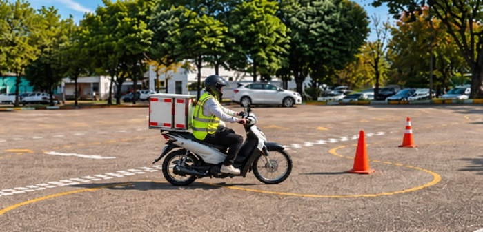 Se realizar jornada de revisión de motos para repartidores Motociclista repartidor
