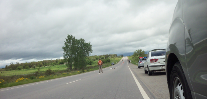 Imagen genérica del relevamiento técnico luego de un siniestro de tránsito en ruta