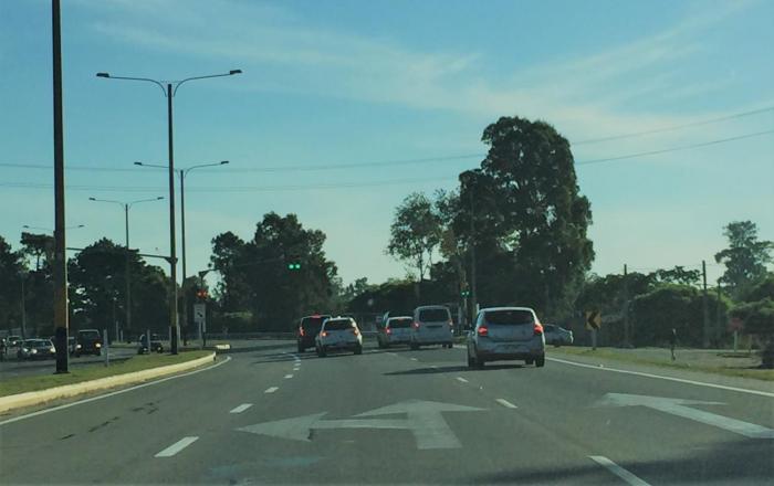 Carril de giro de la ruta