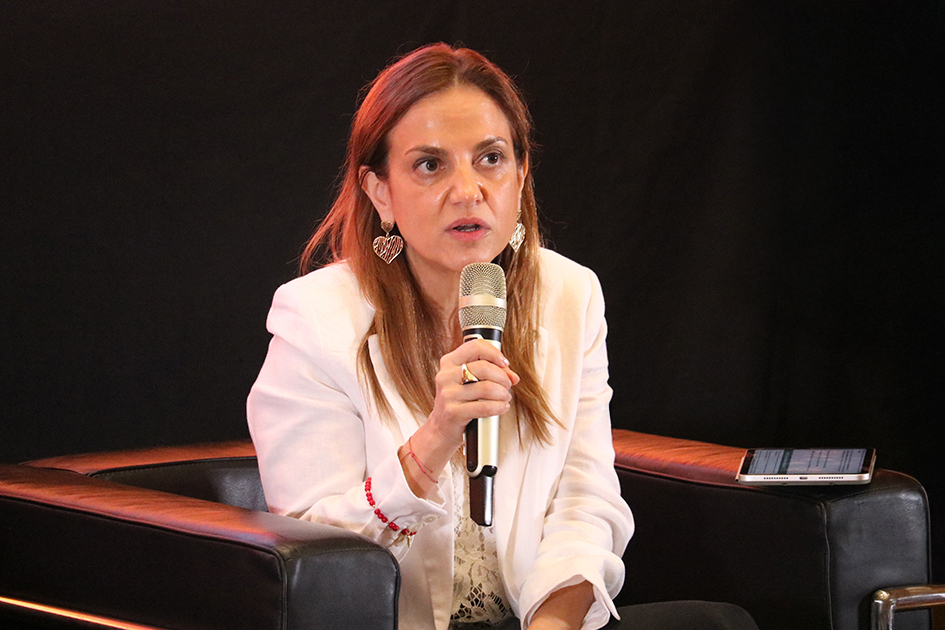 Beatriz De Anchorena, directora de la AAIP exponiendo en el panel