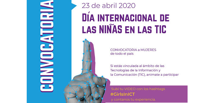 Afiche de la convocatoria a mujeres en las TIC