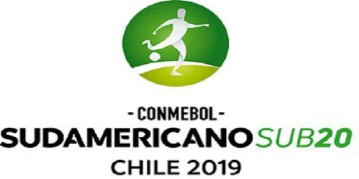 Logo de Conmebol para el mundial sub 20 Chile 2019 Imagen del logo de Conmebol donde un muñeco patea una pelota