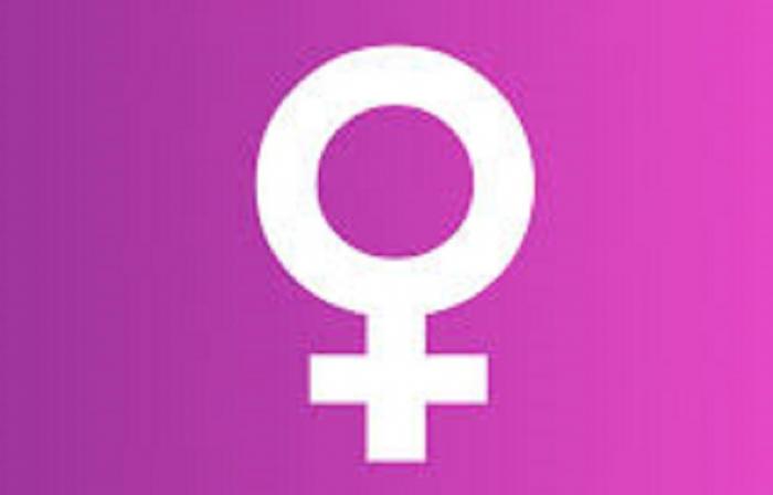 logo de la mujer logo de la mujer circulo con una cruz