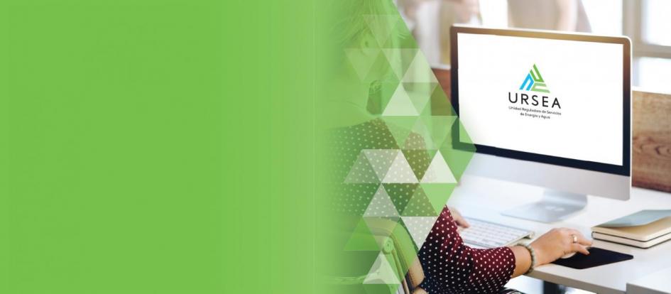 Imagen mujer en una computadora con logo de Ursea Imagen mujer en una computadora con logo de Ursea